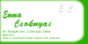 emma csoknyai business card